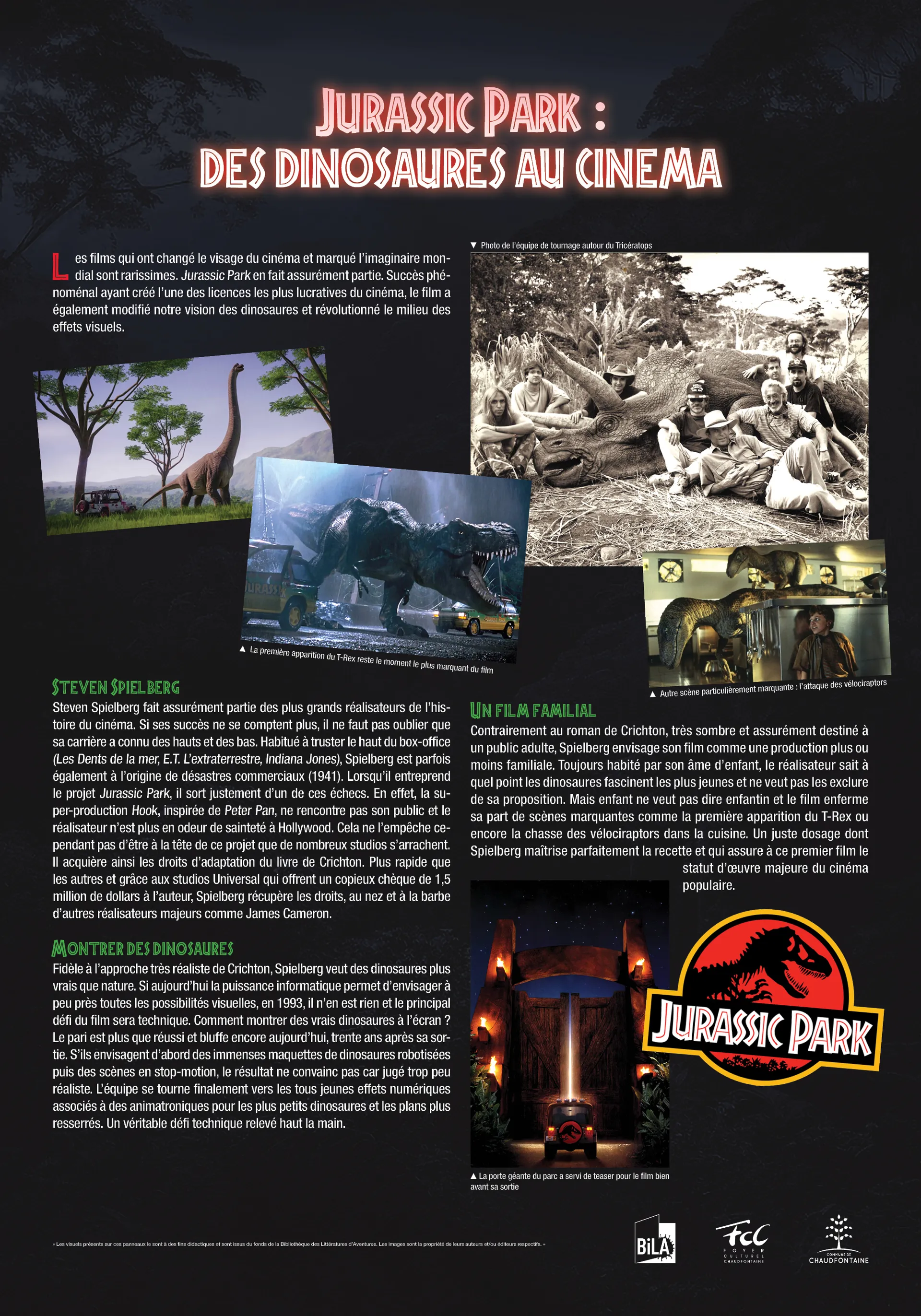 Jurrasic Park : les dinosaures, de la littérature aux écrans