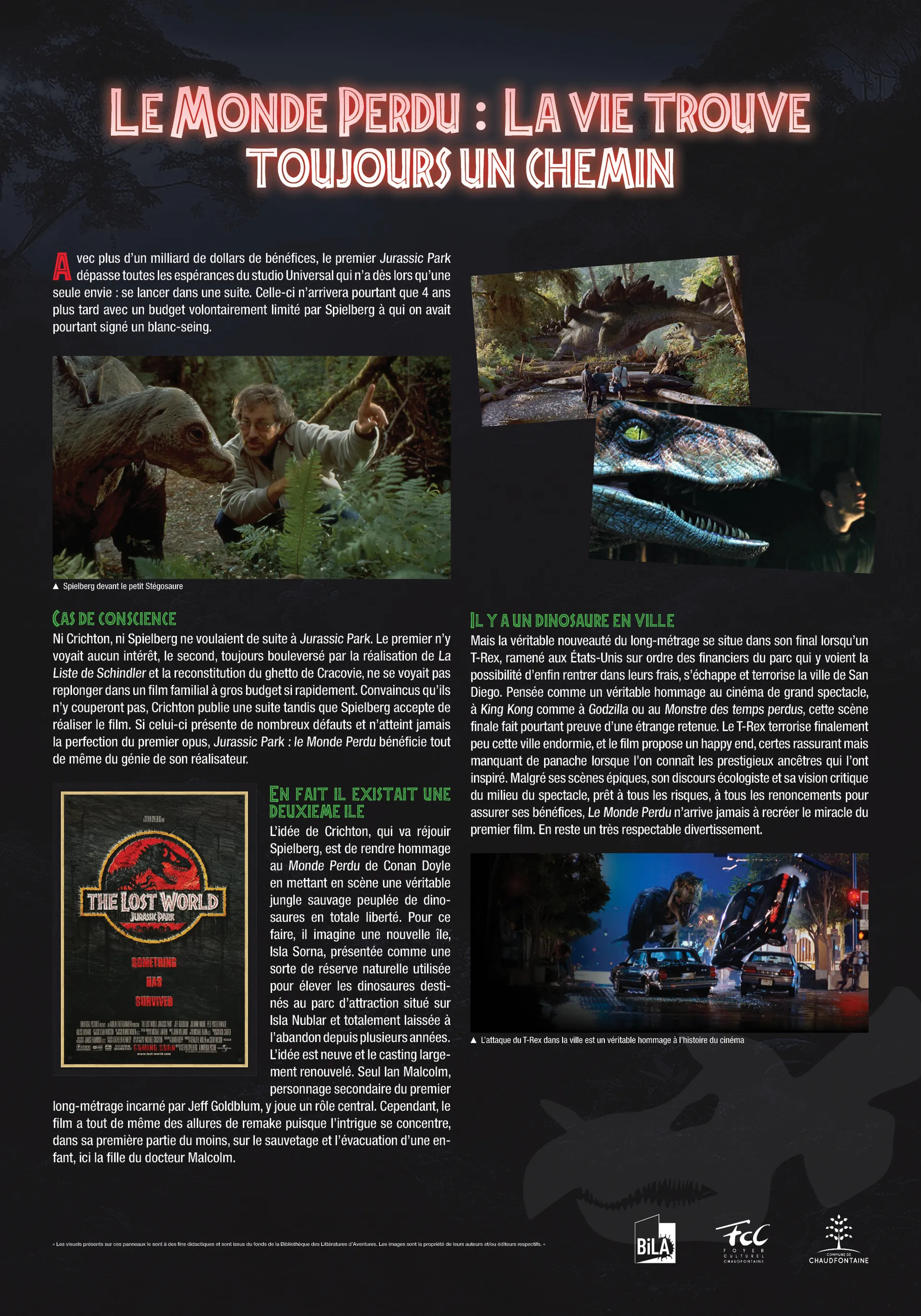 Jurrasic Park : les dinosaures, de la littérature aux écrans