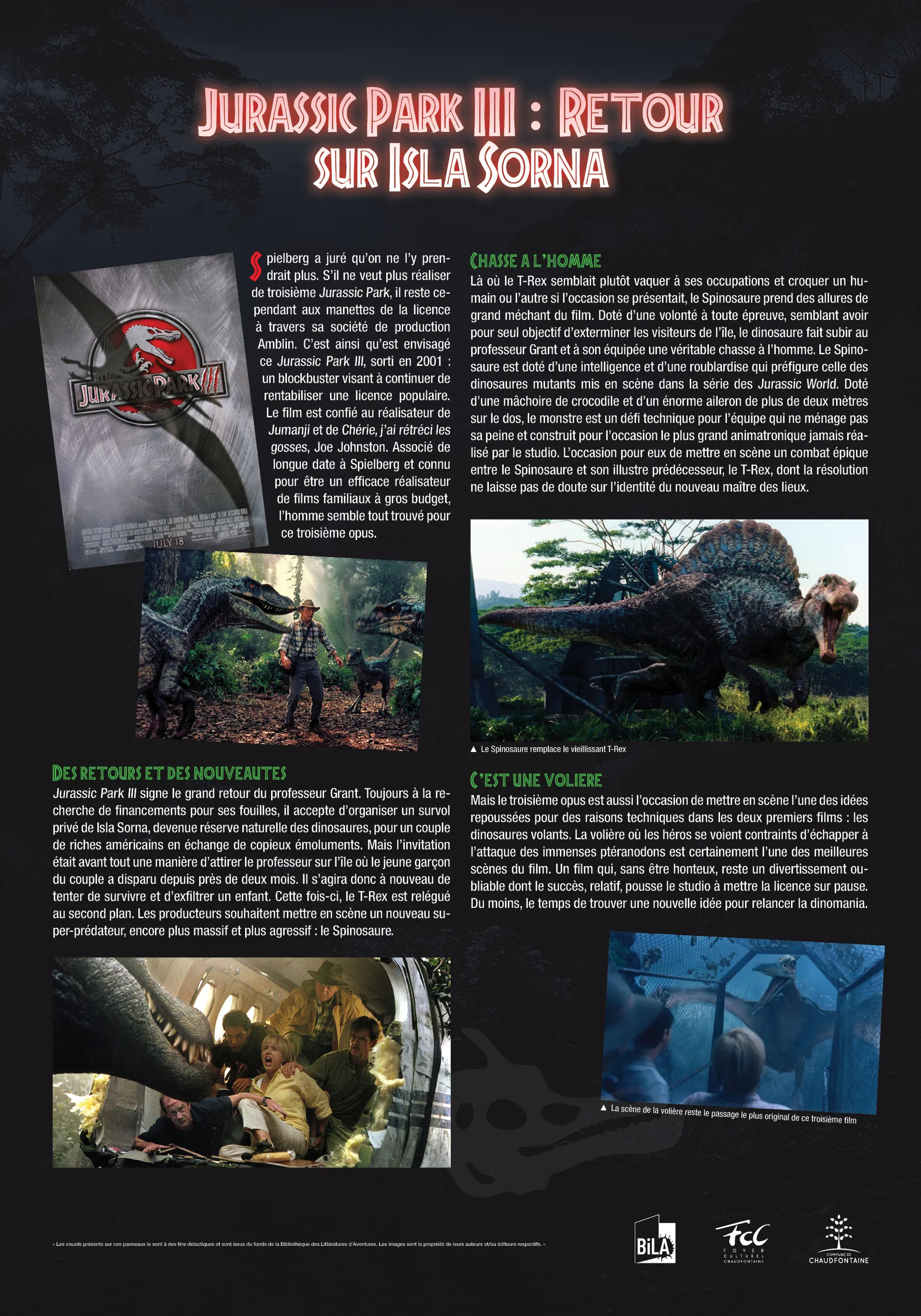 Jurrasic Park : les dinosaures, de la littérature aux écrans